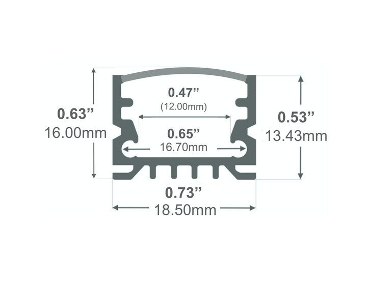 LED Channel - 961ASL - Slimline Surface, 10 ft - Silver