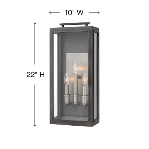 Sutcliffe 2915DZ - Large Wall Mount Lantern - Grey