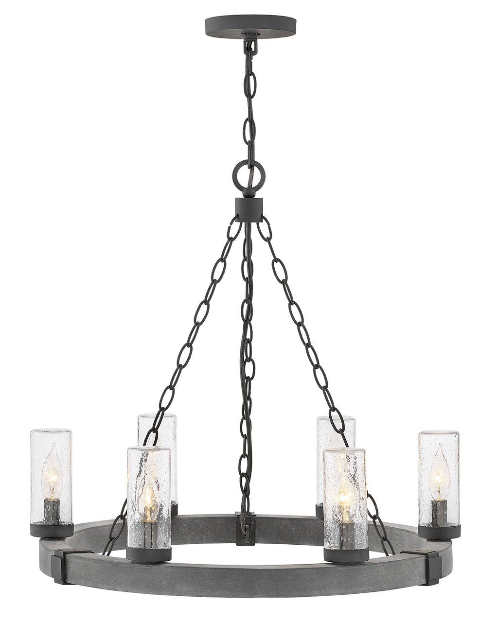 Sawyer 29206DZ-LV - Medium Single Tier 12v Chandelier - Black