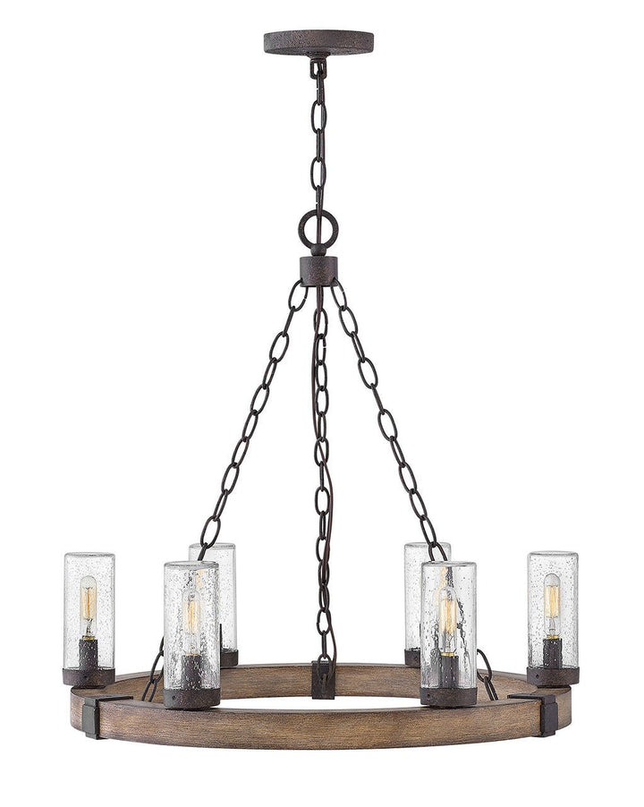 Sawyer 29206SQ-LV - Medium Single Tier 12v Chandelier - Brown