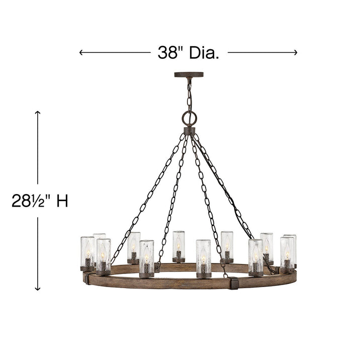 Sawyer 29207BK - Large Single Tier Chandelier -Black