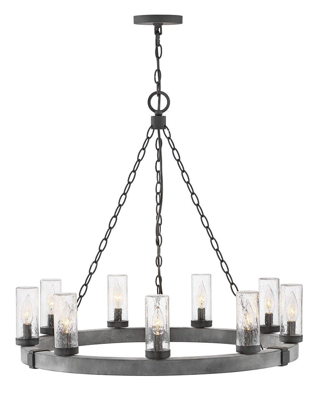 Sawyer 29208DZ-LV - Medium Single Tier 12v Chandelier - Black