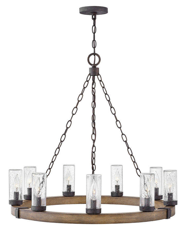 Sawyer 29208SQ-LV - Medium Single Tier 12v Chandelier - Brown