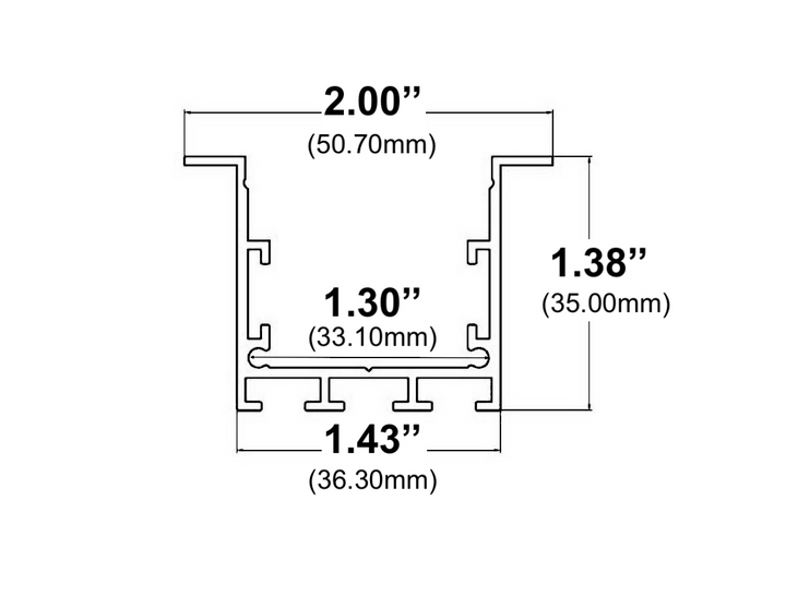 LED Channel - 440ASL - Recessed, 8 ft - Silver