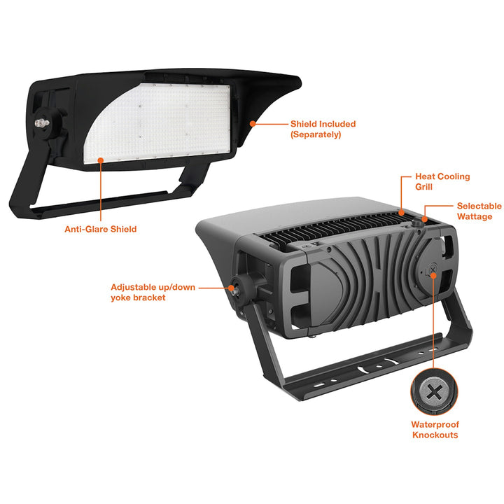 ARCY-Line: Square Sports Light 800W/600W/400W - Black