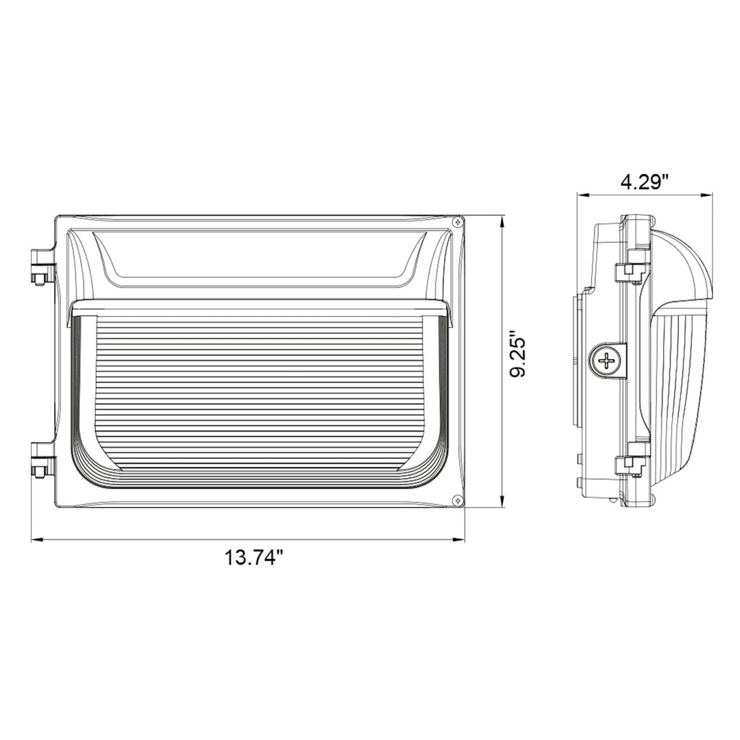 Slim Wall Pack: SL-Line 3-CCT & 5-Power Select w/ Photocell 60W/40W/30W - Bronze