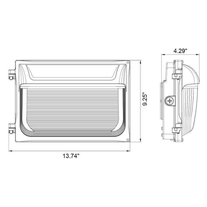 Slim Wall Pack: SL-Line 3-CCT & 5-Power Select w/ Photocell 60W/40W/30W - Bronze