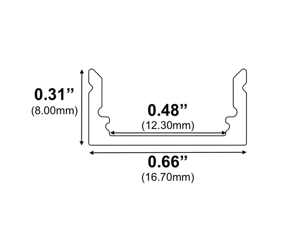 LED Channel - 1971ASL-B - Surface, 8 ft - Black