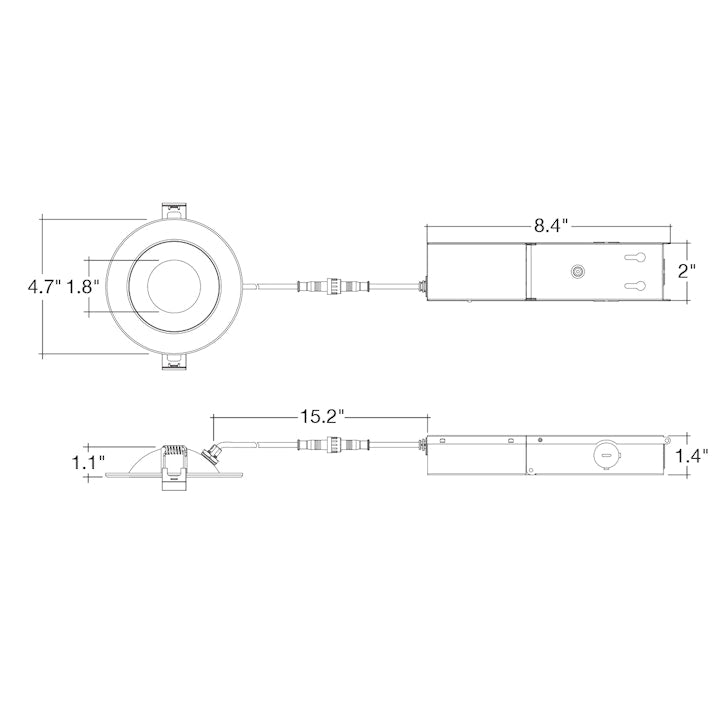 4" SnapTrim Floating Adjustable J-Box, 9W, 5CCT, 120-277V - White