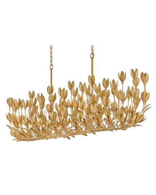 Flora 30015BNG - Large Ten Light Linear - Gold