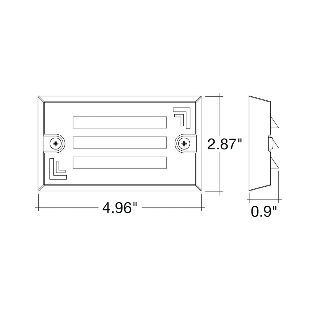 Surface Mount Step Light 5" Width - Louver - Black