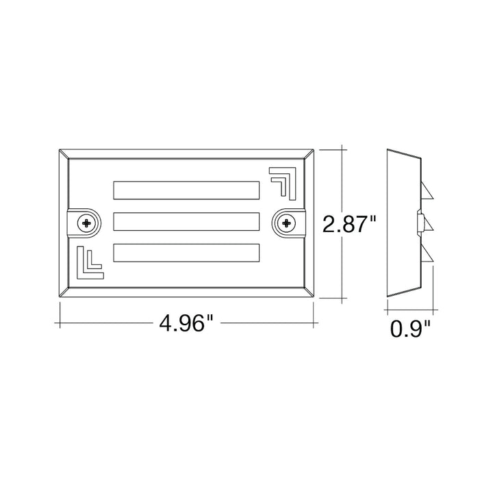 Surface Mount Step Light 5" Width - Louver - Black