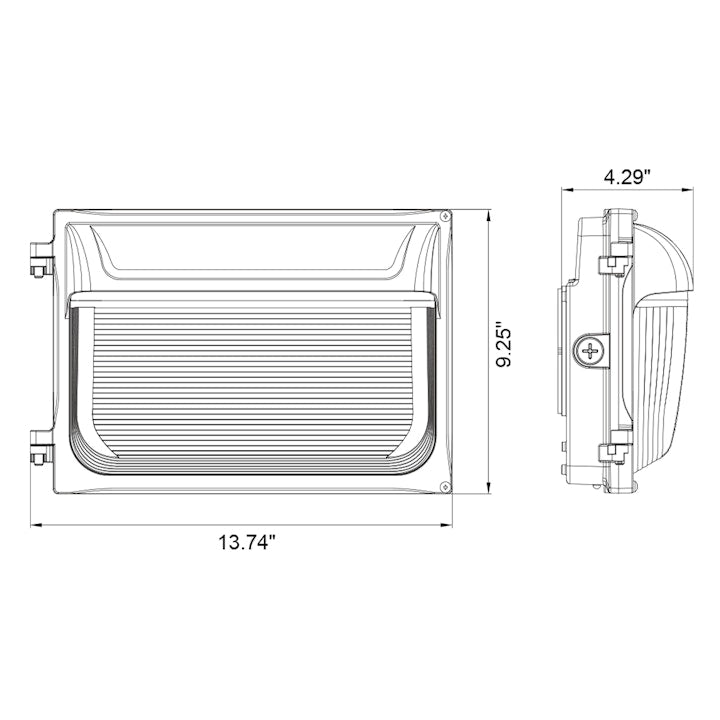 Slim Wall Pack: SL-Line 3-CCT & 5-Power Select w/ Photocell 120W/100W/80W - Bronze