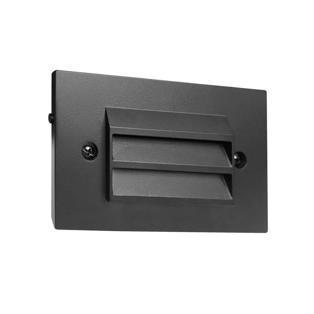 Surface Mount Step Light 5" Width - Louver - Black