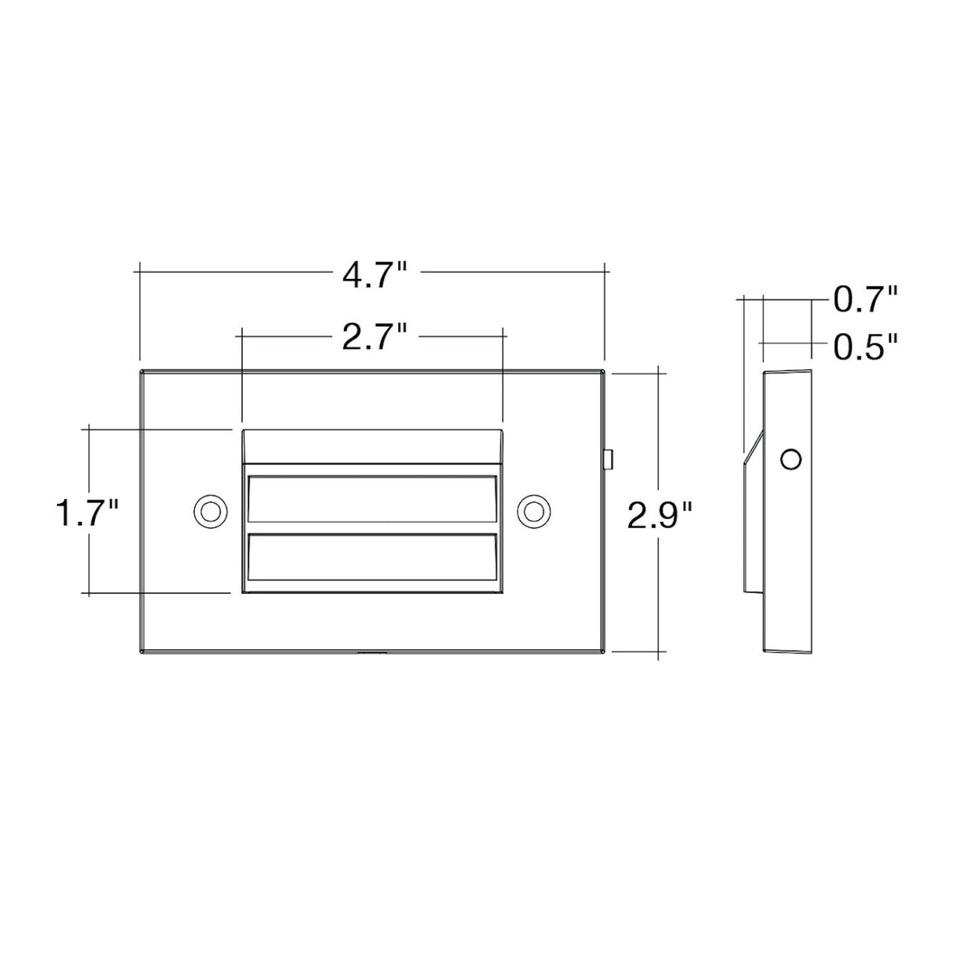 Surface Mount Step Light 5" Width - Louver - Black