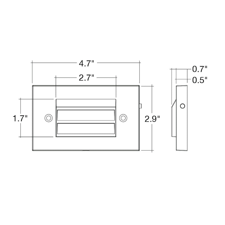 Surface Mount Step Light 5" Width - Louver - Black