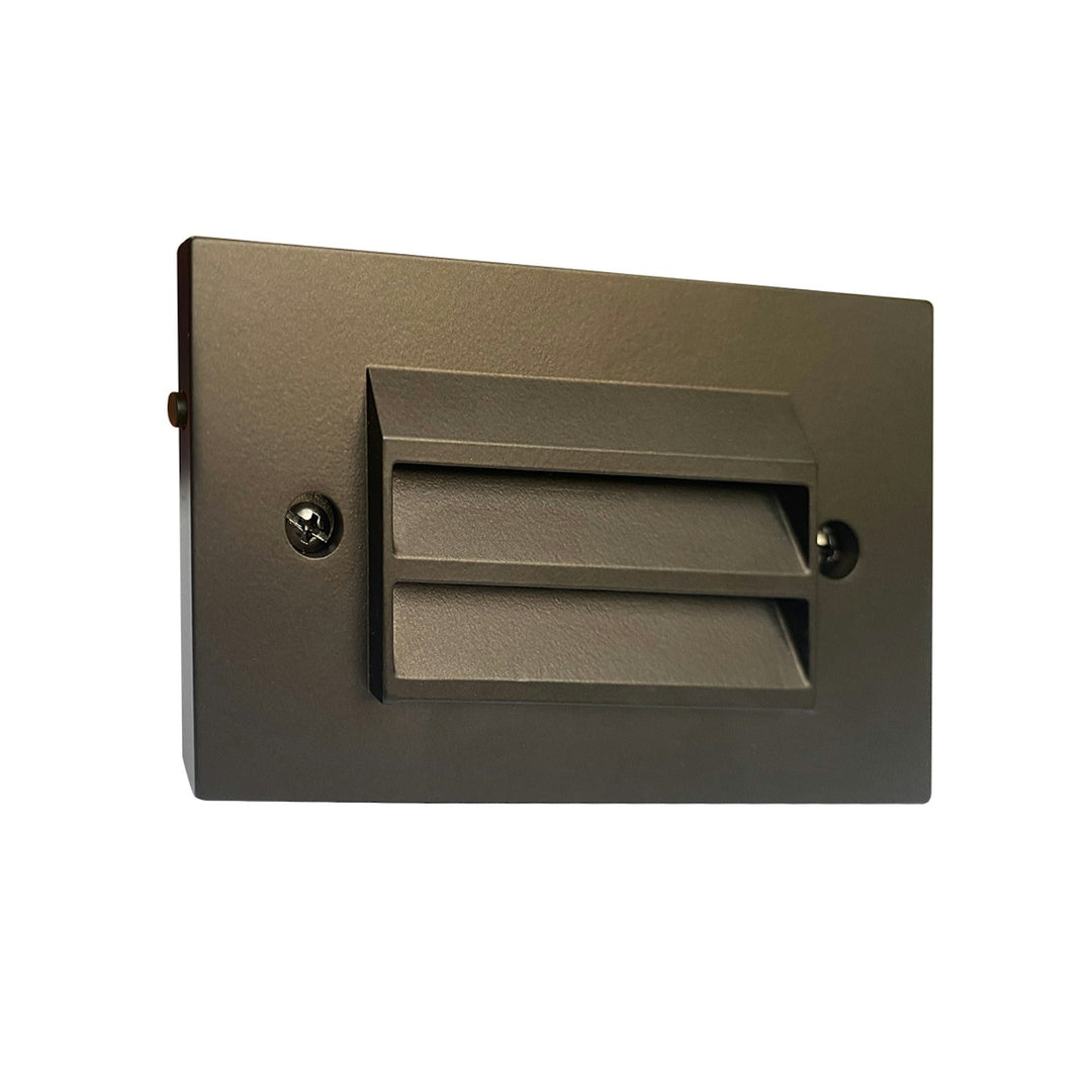 Surface Mount Step Light 5" Width - Louver - Bronze