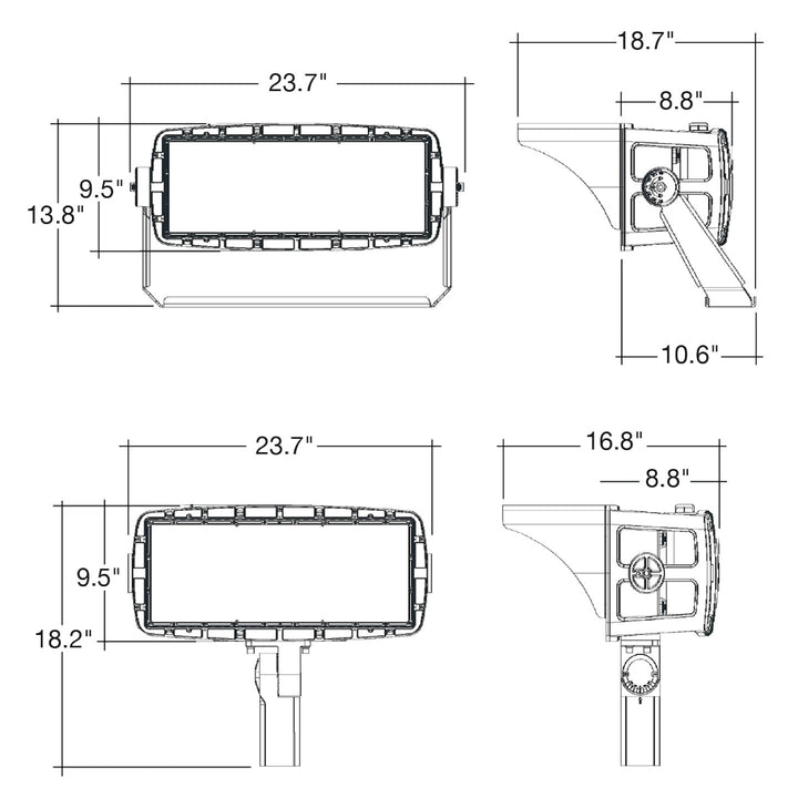 ARCY-Line: Square Sports Light 800W/600W/400W - Black