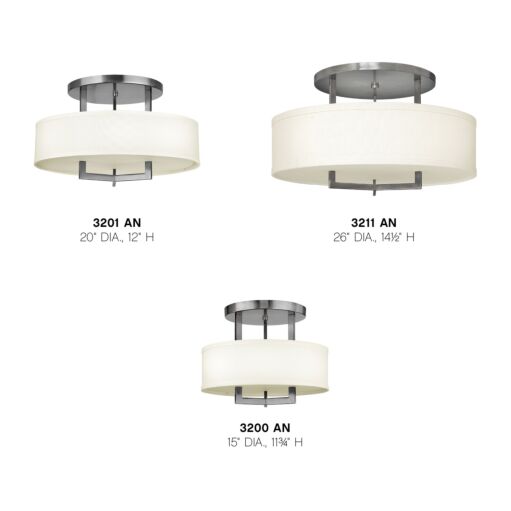 Hampton 3200AN Small Semi-Flush Mount