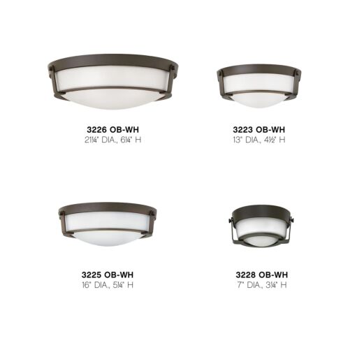 Hathaway 3225OB-WH - Medium Flush Mount