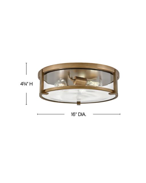 Lowell 3243BR-CL - Medium Flush Mount