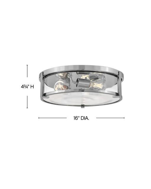 Lowell 3243CM-CL - Medium Flush Mount