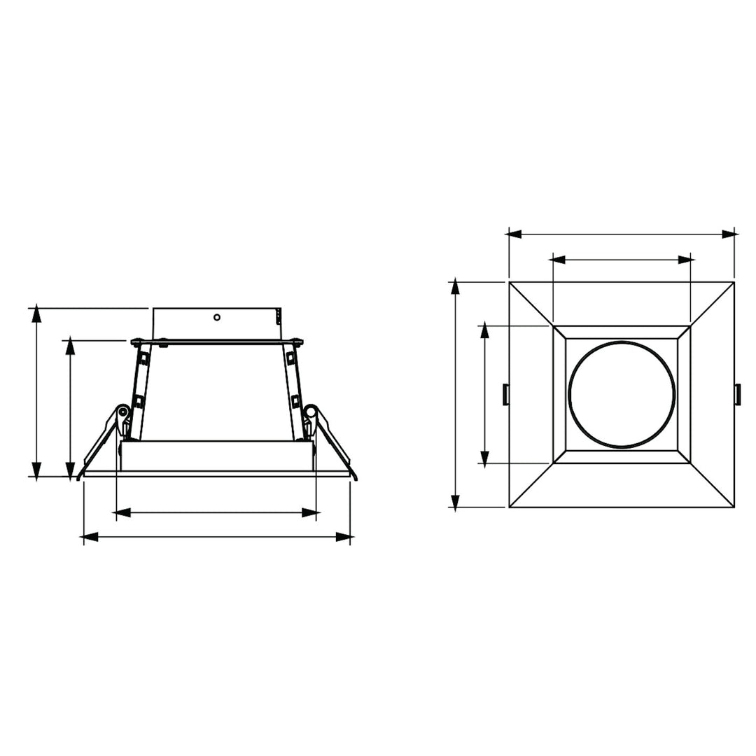 6" CADM: Clear-Spectacle Haze Reflector/White Trim Square