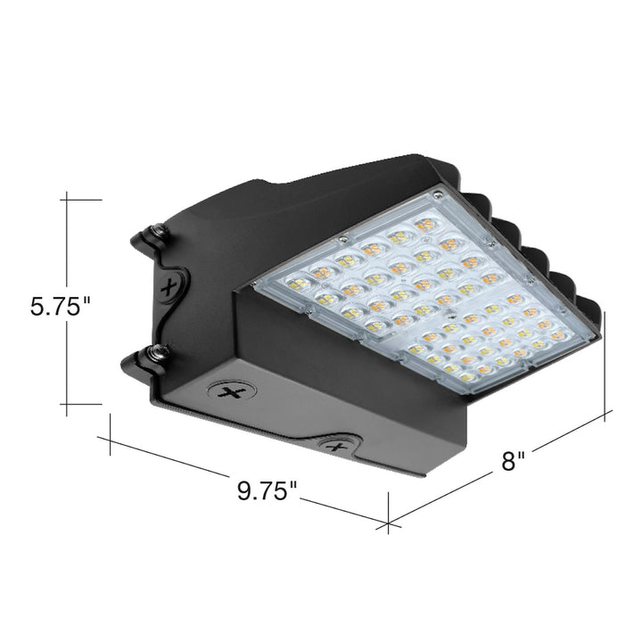 Full-Cutoff Wall Pack: Flat-FC Line, 3-CCT & 5-Power Select w/ Photocell 60W/50W/40W/30W/20W - Black