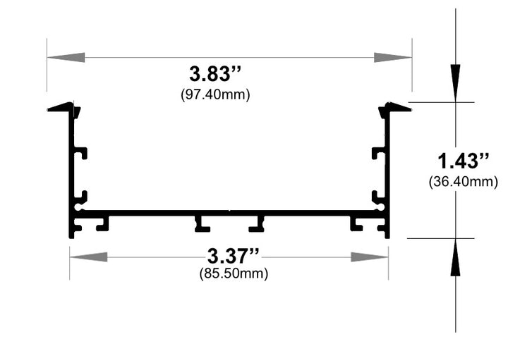 LED Channel - 1082ASL - Recessed, 10 ft - Silver