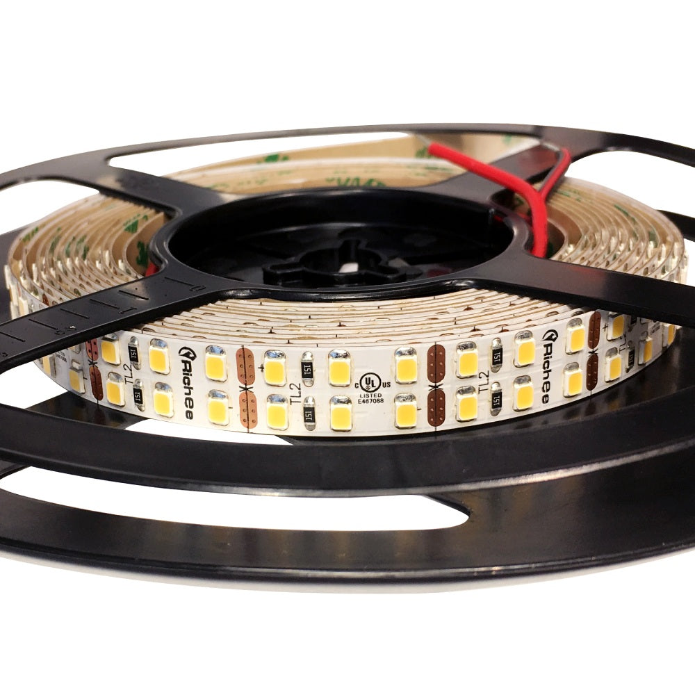 Richee Lighting - Double Row Super Strong Tape Light, 24V, 7W, 2700K, 16.4 ft