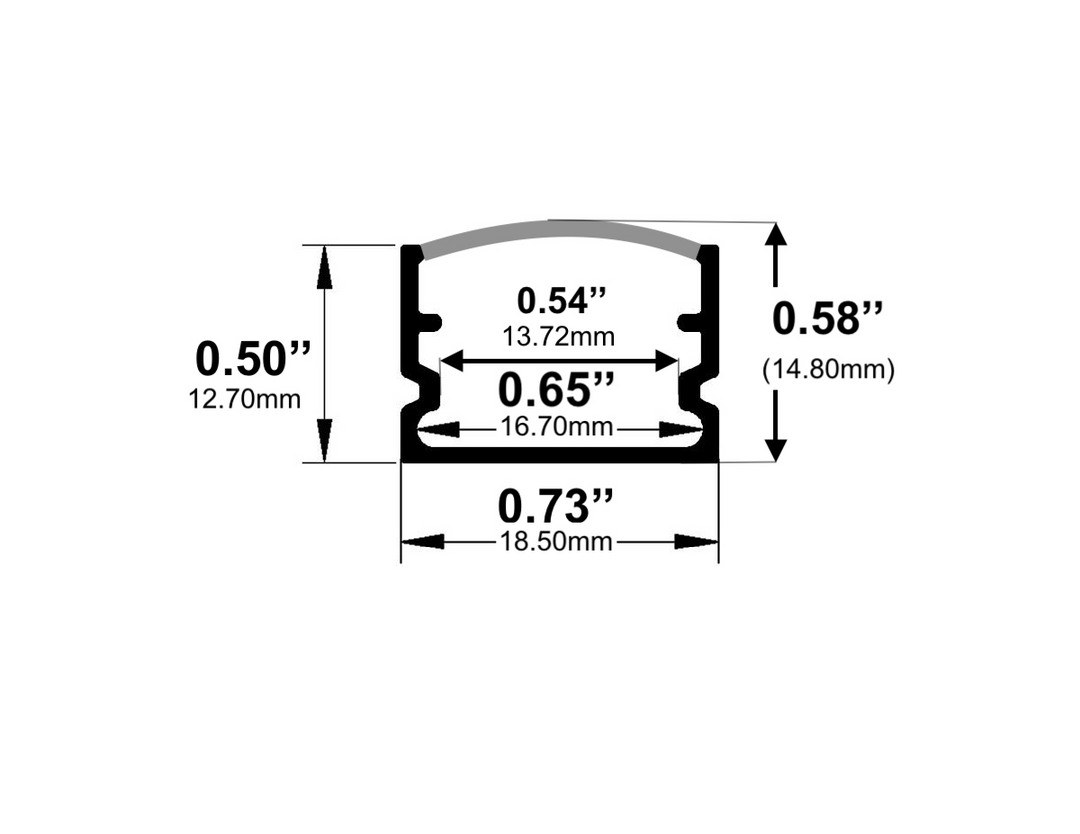 LED Channel - 1961ASL - Slimline Surface, 10 ft - Silver