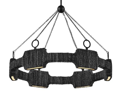 Raffi 34106CBK -  Medium LED Single Tier Chandelier - Black