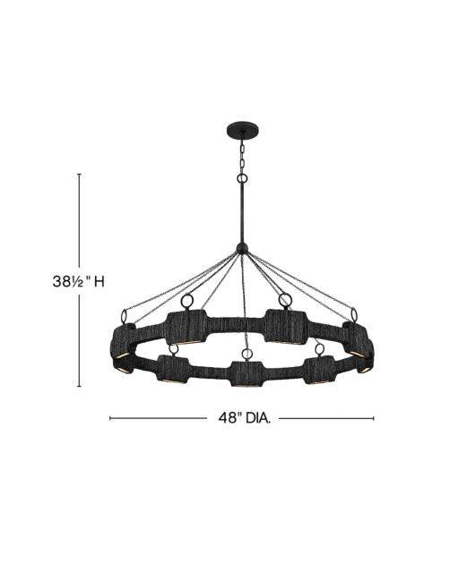 Raffi 34108CBK - Large LED Single Tier Chandelier - Black