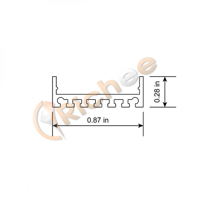 Richee Lighting - 7/8" Wide Slim Led Aluminum Channel - Aluminum