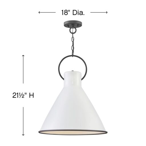 Winnie 3555PT Medium Pendant - White