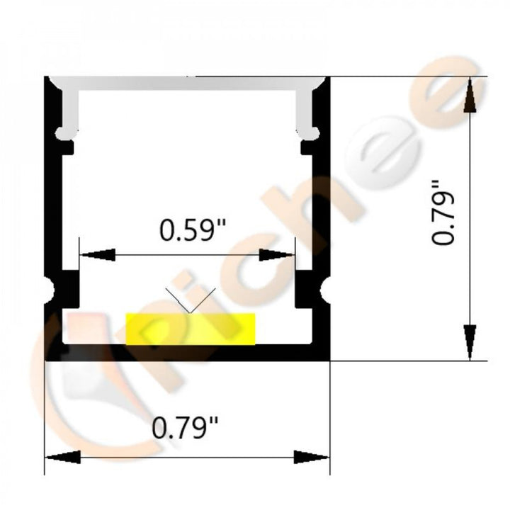 Richee Lighting - 13/16" Deep Square Led Aluminum Channel