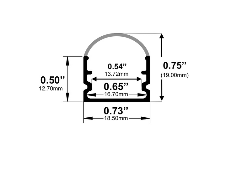 LED Channel - 1961ASL - Slimline Surface, 10 ft - Silver