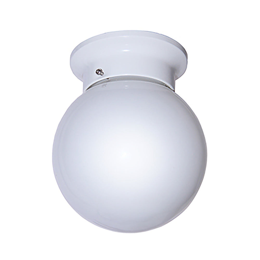 Dash 6" Flush Mount Globe Ceiling Light with Pull Chain - White