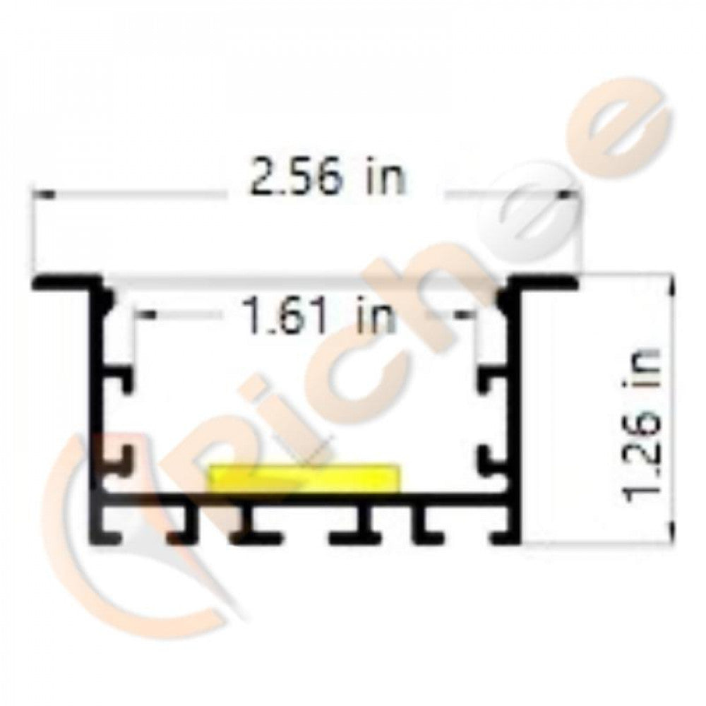 Richee Lighting - 2-9/16" Wide Led Aluminum Channel W/ Trim - Aluminum