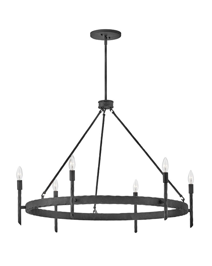 Tress 3678FE - Large Single Tier Chandelier - Black