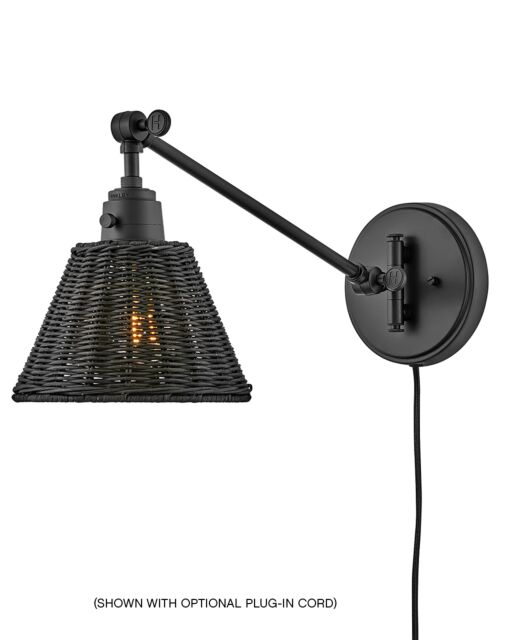 Arti 3690BK-BKT - Medium Swing Arm Single Light Sconce