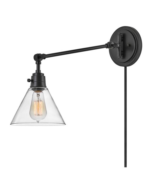 Arti 3690BK-CL - Medim Swing Arm Single Light Sconce