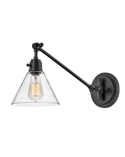 Arti 3690BK-CL - Medim Swing Arm Single Light Sconce