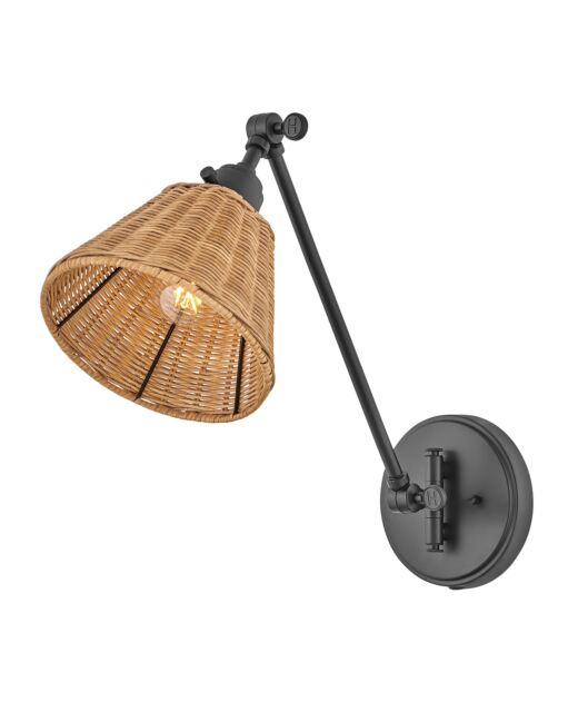 Arti 3690BK-NAT - Medium Swing Arm Single Light Sconce