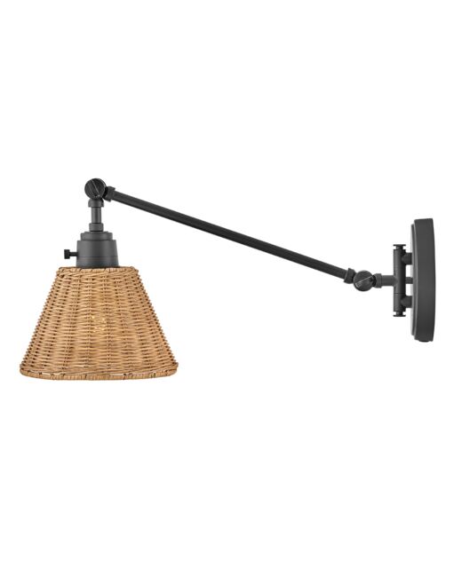 Arti 3690BK-NAT - Medium Swing Arm Single Light Sconce