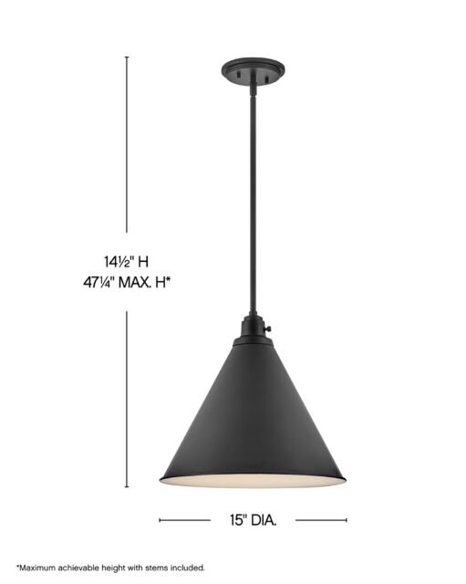 Arti 3694BK - Medium Pendant - Black