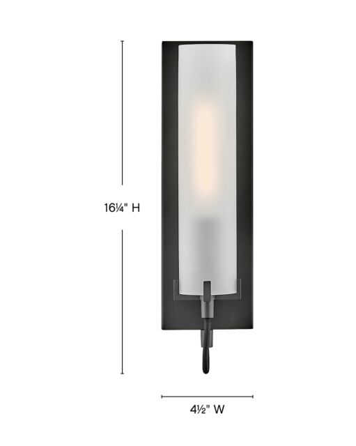 Ryden 37850BK-WH Medium Single Light Sconce -WH