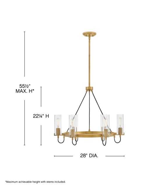 Ryden 37855HB - Medium Chandelier - Bronze