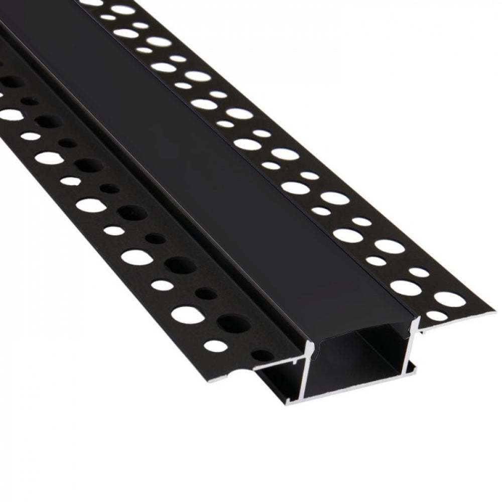 Richee Lighting - 1" Black Lens Trimless Led Aluminum Channel - Black