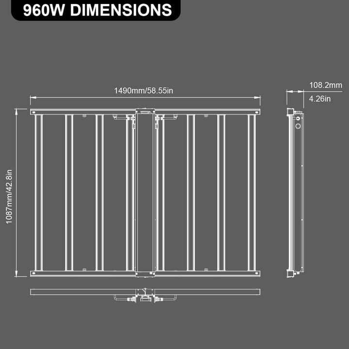 Grow Light High Bay: Qube-Line IP65 RATED 960W